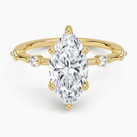 Aimee Hidden Halo Diamond Ring - Marquise Center Stone