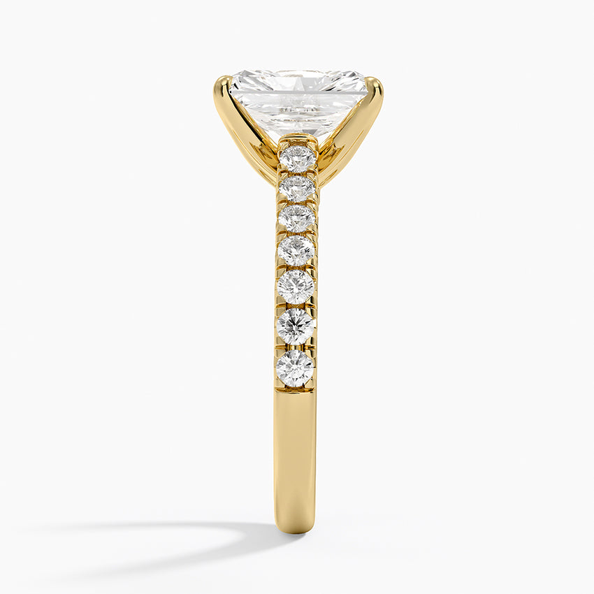 Sienna Half Coverage Diamond Ring - Radiant Cut Center Stone