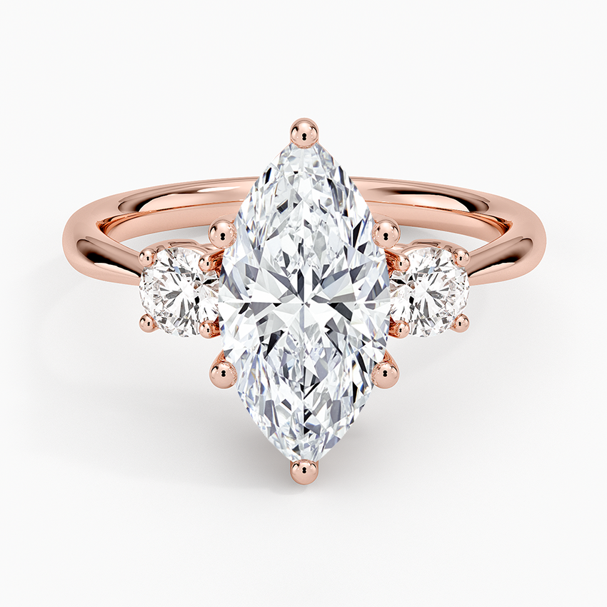 Selene Three Stone Diamond Ring (1/3 ct. tw.) - Marquise Center Stone