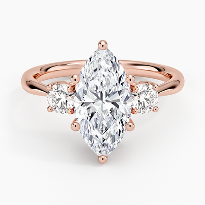 Selene Three Stone Diamond Ring (1/3 ct. tw.) - Marquise Center Stone