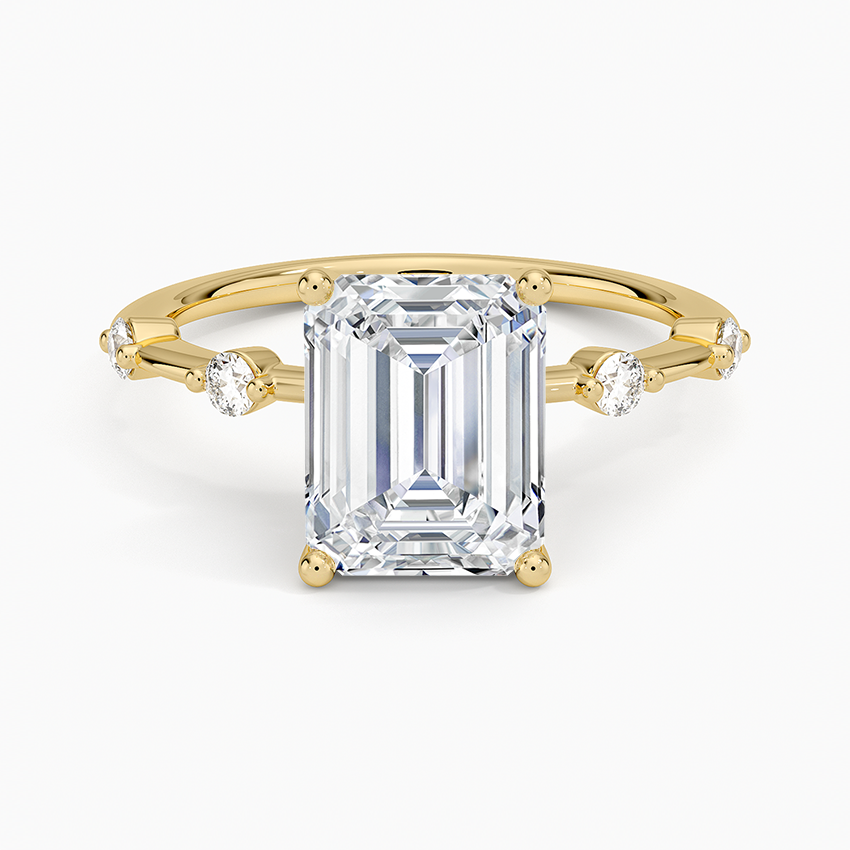 Aimee 1.4mm Diamond Ring - Emerald Cut Center Stone