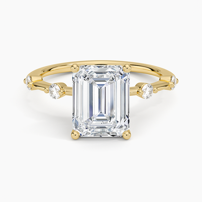 Aimee 1.4mm Diamond Ring - Emerald Cut Center Stone
