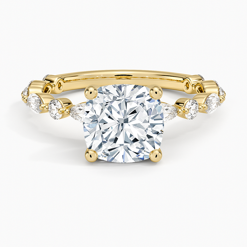 Versailles Three-Quarter Coverage Diamond Ring (1/2 ct. tw.) - Cushion Cut Center Stone