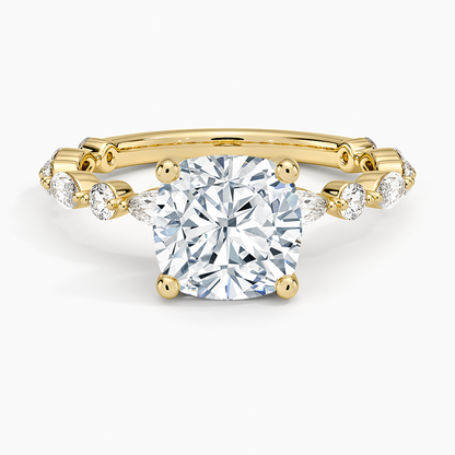 Versailles Three-Quarter Coverage Diamond Ring (1/2 ct. tw.) - Cushion Cut Center Stone