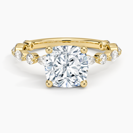 Versailles Three-Quarter Coverage Diamond Ring (1/2 ct. tw.) - Cushion Cut Center Stone