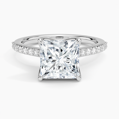 Elodie Cathedral Diamond Ring - Princess Cut Center Stone