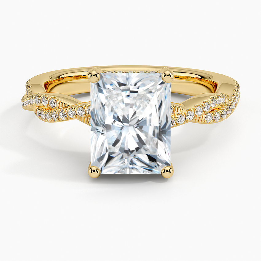 Adorned Luxe Petite Twisted Vine Diamond Ring - Radiant Cut Center Stone