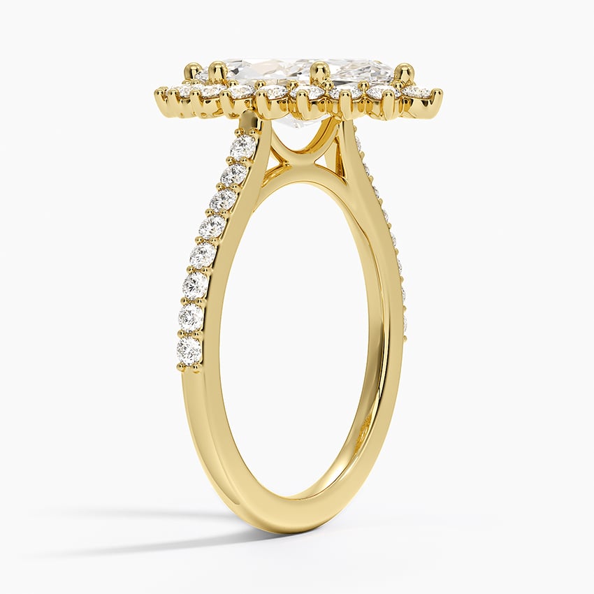 Luxe Sunburst Halo Diamond Ring (1/2 ct. tw.) - Marquise Center Stone
