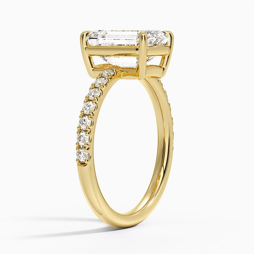 Dara Low-Profile Diamond Ring - Emerald Cut Center Stone