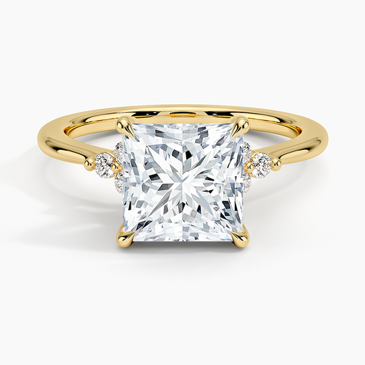 Melody Diamond Ring - Princess Cut Center Stone