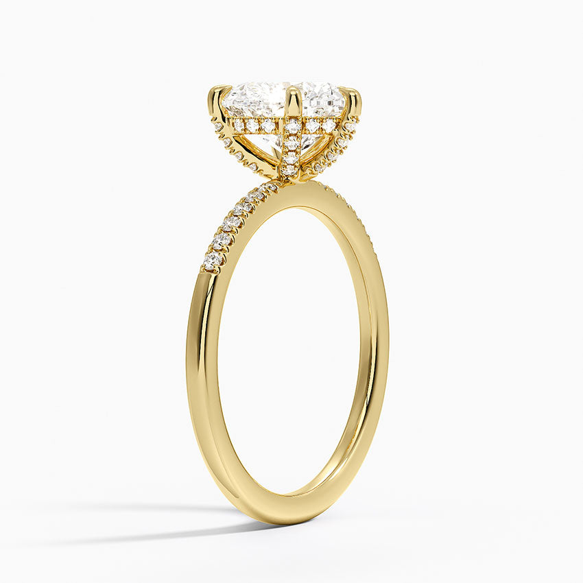 Viviana One-Quarter Coverage Diamond Ring - Heart Center Stone