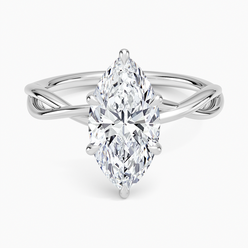 Alya Twist Solitaire Ring - Marquise Center Stone