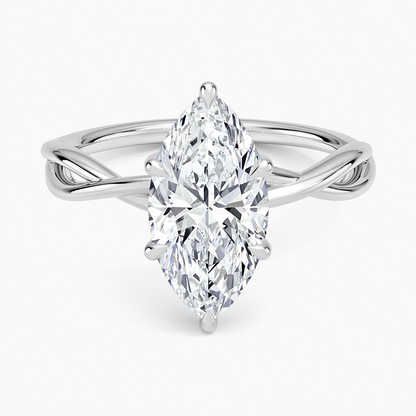 Alya Twist Solitaire Ring - Marquise Center Stone