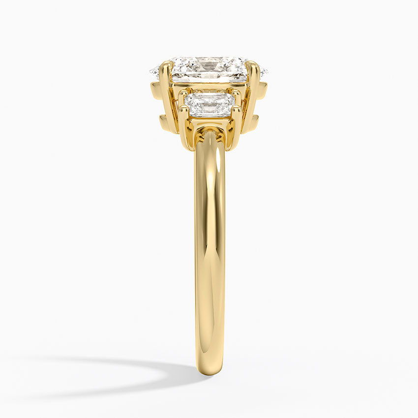 Helena Radiant-Cut Three Stone Diamond Ring (3/8 ct. tw.) - Oval Center Stone
