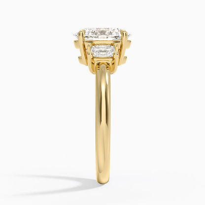 Helena Radiant-Cut Three Stone Diamond Ring (3/8 ct. tw.) - Oval Center Stone