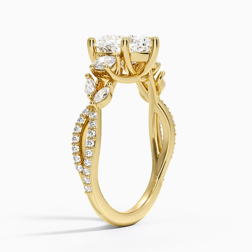 Luxe Willow Three Stone Diamond Ring (1/2 ct. tw.) - Heart Cut Center Stone