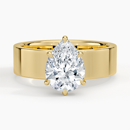 Peyton 6mm Solitaire Ring - Pear Center Stone