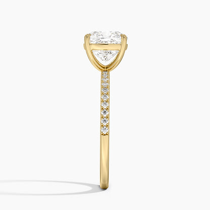 Perfect Fit Half Coverage Diamond Ring - Cushion Cut Center Stone