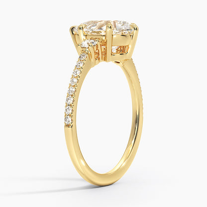 Lyra Three Stone Diamond Ring (1/4 ct. tw.) - Pear Center Stone