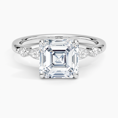Versailles One-Quarter Coverage Diamond Ring - Asscher Cut Center Stone