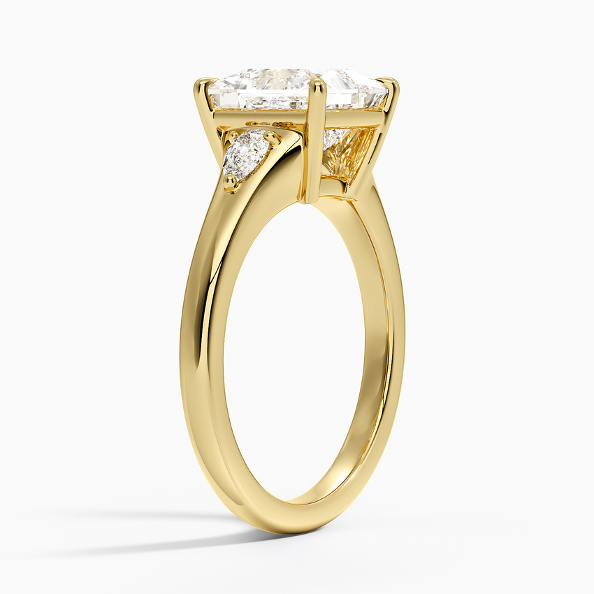 Aria Three Stone Signet Diamond Ring (1/4 ct. tw.) - Princess Cut Center Stone