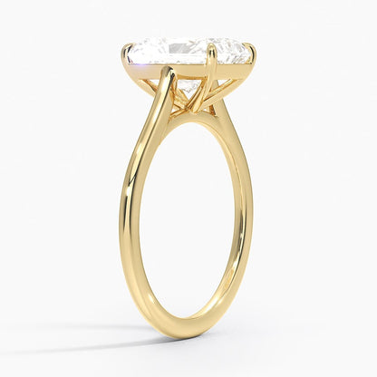 1.4mm Provence Solitaire Ring - Radiant Cut Center Stone