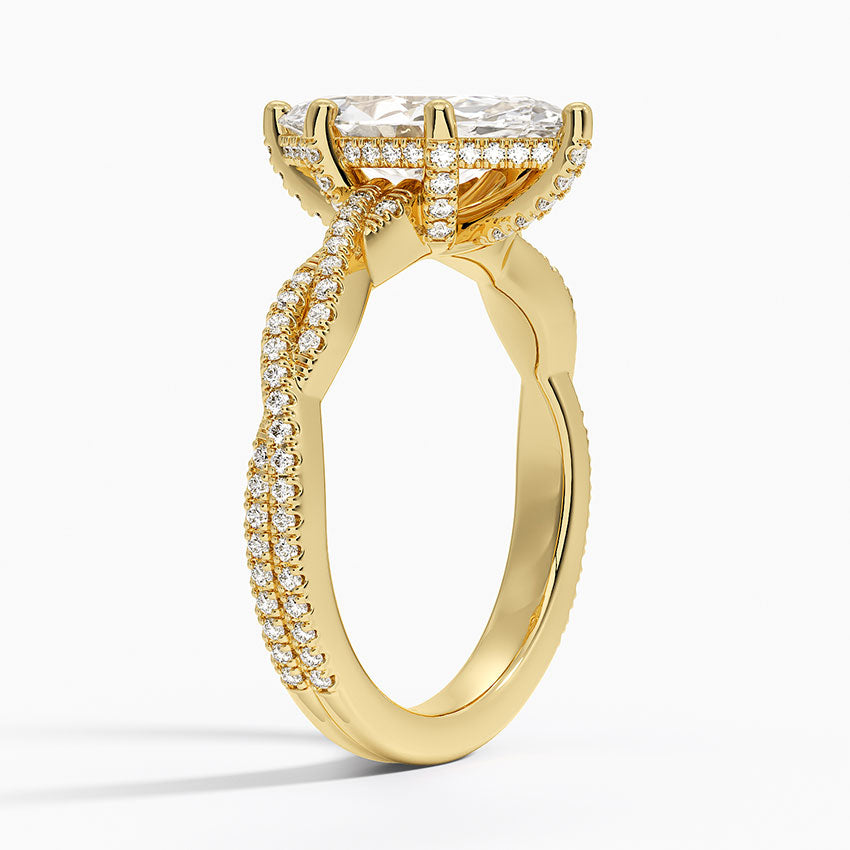 Adorned Luxe Petite Twisted Vine Diamond Ring - Marquise Center Stone