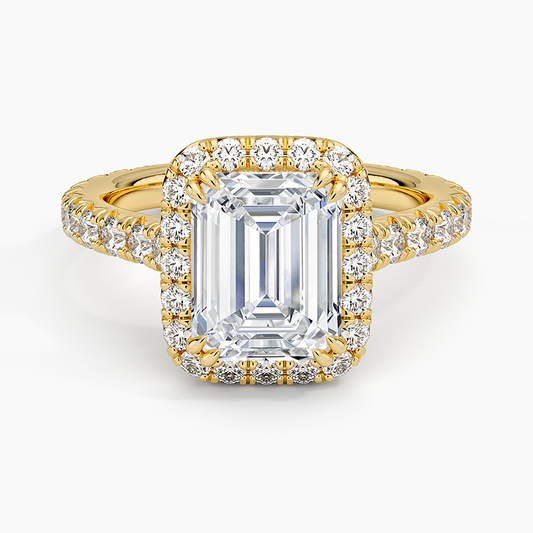 Sienna Halo Three-Quarter Coverage Diamond Ring (3/4 ct. tw.) - Emerald Cut Center Stone