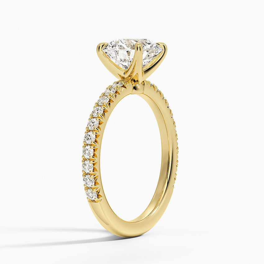 Amelie Three-Quarter Coverage Diamond Ring - Round Center Stone