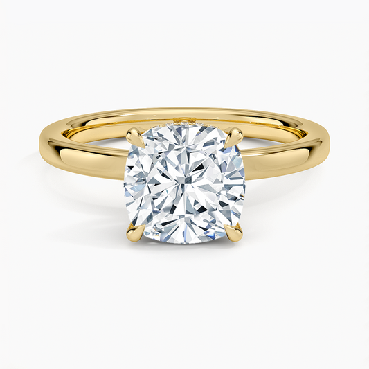 Lumiere 2mm Diamond Ring (1/8 ct. tw.) - Cushion Cut Center Stone