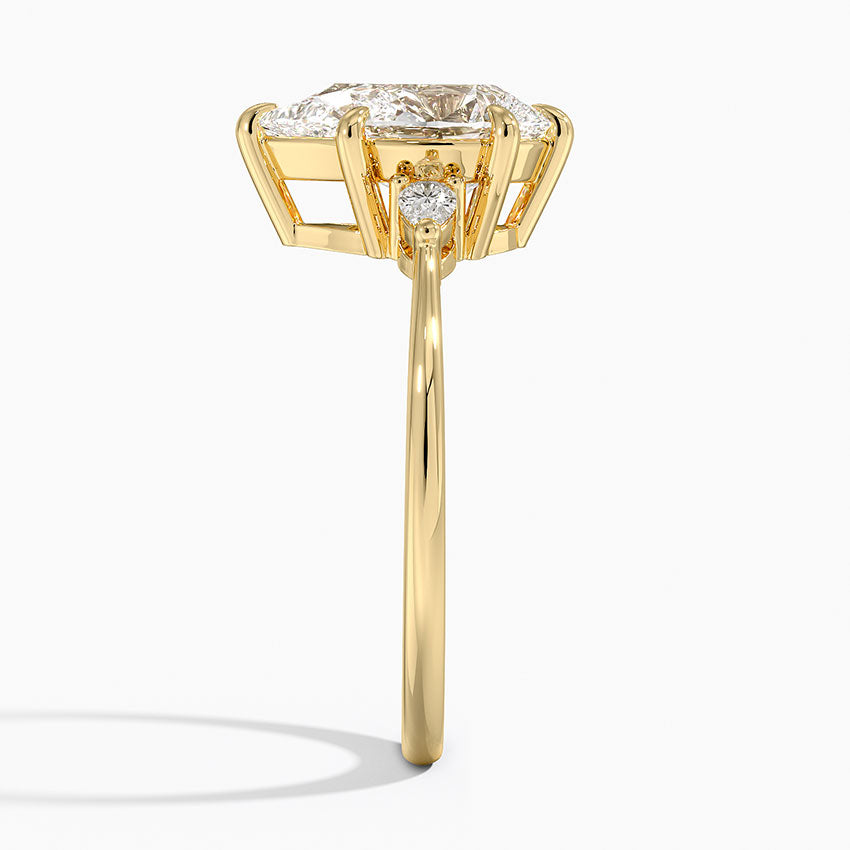 Aria Three Stone Diamond Ring (1/10 ct. tw.) - Pear Center Stone