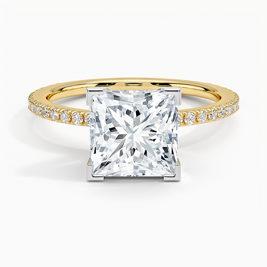 Ballad Three-Quarter Coverage Diamond Ring (1/4 ct. tw.) - Princess Cut Center Stone