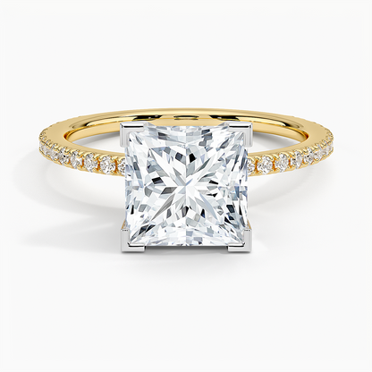 Ballad Three-Quarter Coverage Diamond Ring (1/4 ct. tw.) - Princess Cut Center Stone