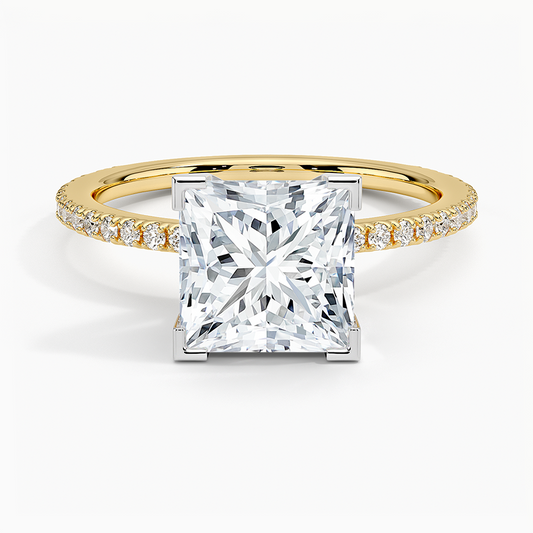 Ballad Three-Quarter Coverage Diamond Ring (1/4 ct. tw.) - Princess Cut Center Stone