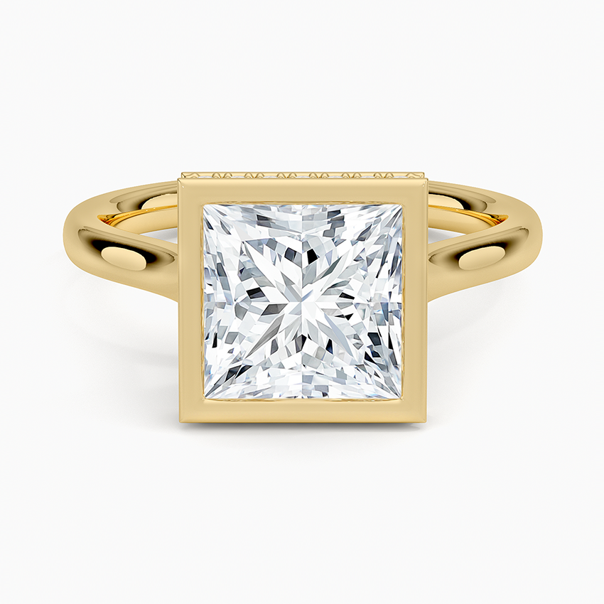 Luna Hidden Halo Diamond Ring - Princess Cut Center Stone