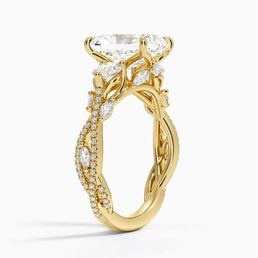 Luxe Secret Garden Three Stone Diamond Ring (1 ct. tw.) - Radiant Cut Center Stone