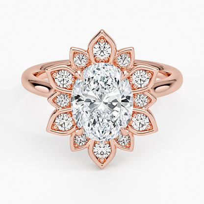 Fiore Halo Diamond Ring (1/4 ct. tw.) - Oval Center Stone
