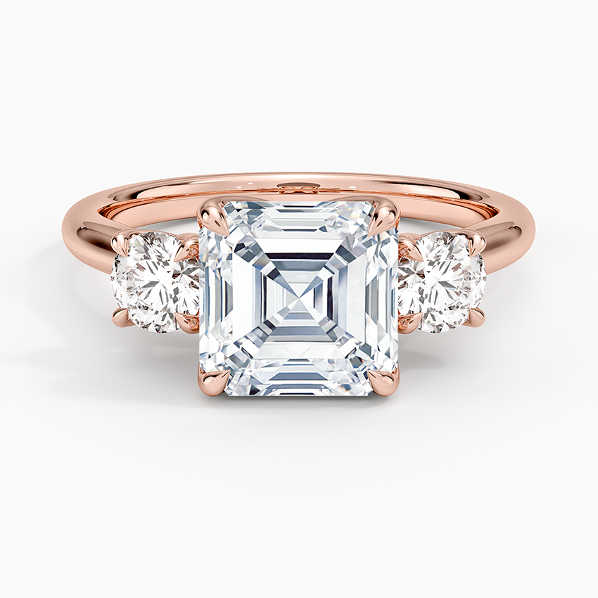 Elodie Perfect Fit Three Stone Diamond Ring (1/2 ct. tw.) - Asscher Cut Center Stone