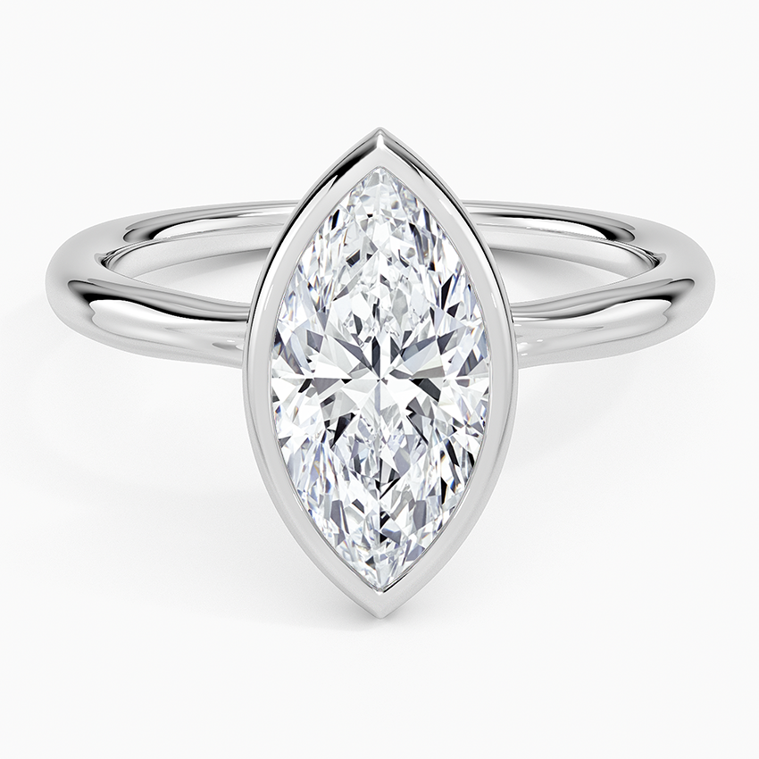 Freesia Bezel Solitaire Ring - Marquise Center Stone
