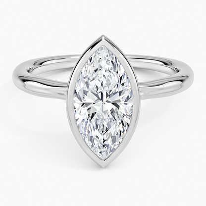 Freesia Bezel Solitaire Ring - Marquise Center Stone