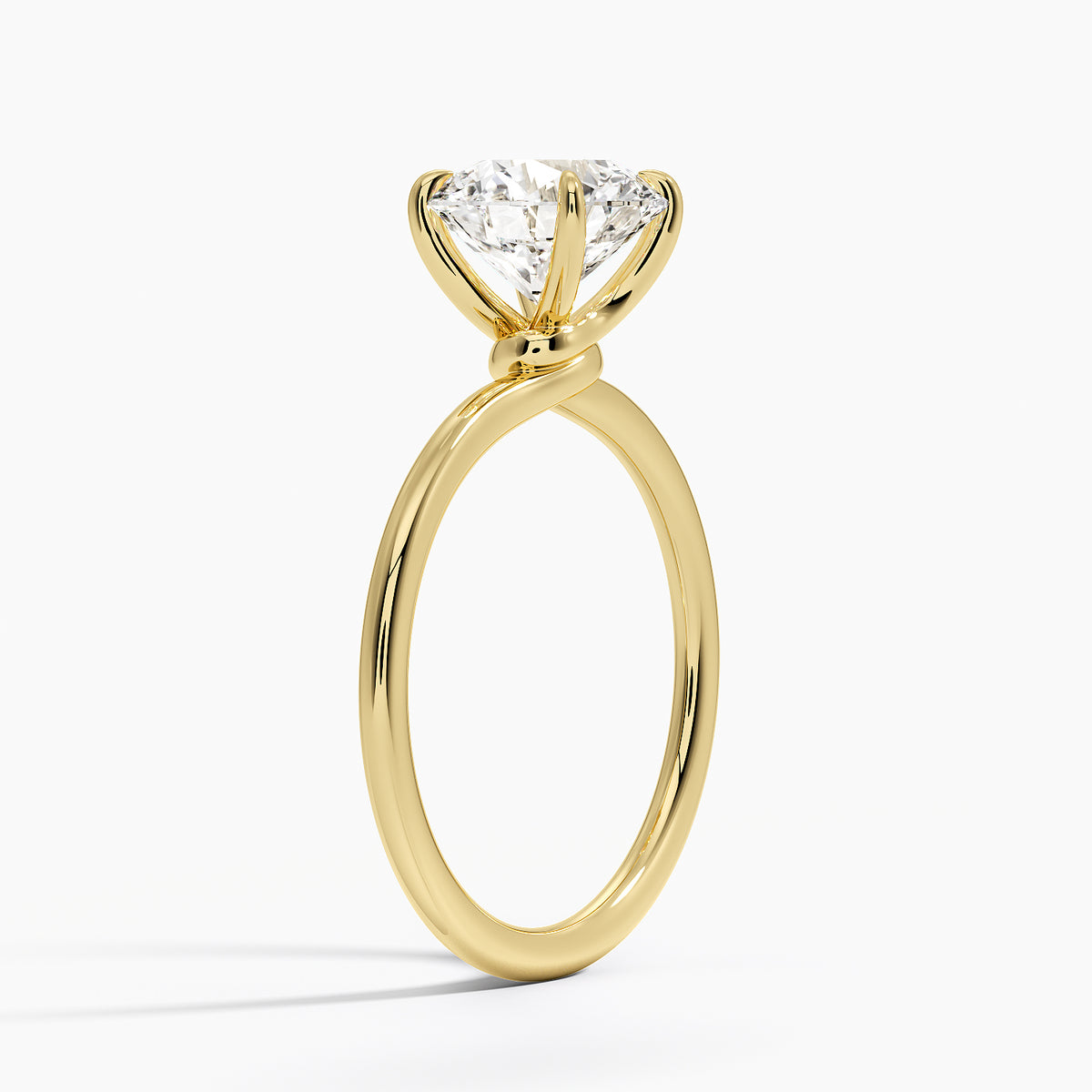 Entwined Solitaire Ring - Round Cut Center Stone