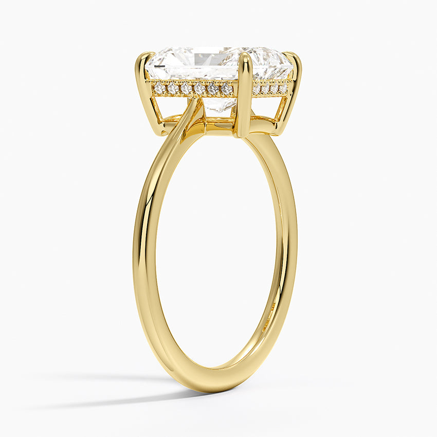 Elle Hidden Halo Diamond Ring - Radiant Cut Center Stone