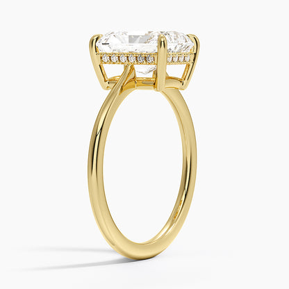 Elle Hidden Halo Diamond Ring - Radiant Cut Center Stone