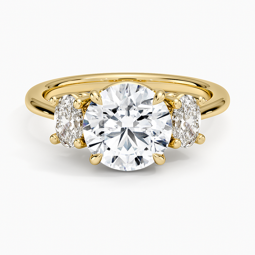 Oval-Cut Three Stone Diamond Ring (1/2 ct. tw.) - Round Center Stone