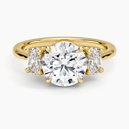 Oval-Cut Three Stone Diamond Ring (1/2 ct. tw.) - Round Center Stone