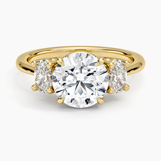Oval-Cut Three Stone Diamond Ring (1/2 ct. tw.) - Round Center Stone
