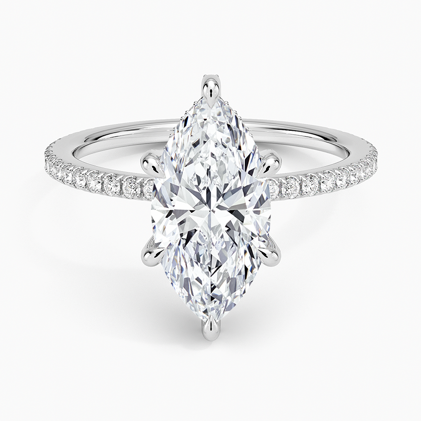 Viviana Three-Quarter Coverage Six-Prong Diamond Ring (1/3 ct. tw.) - Marquise Center Stone