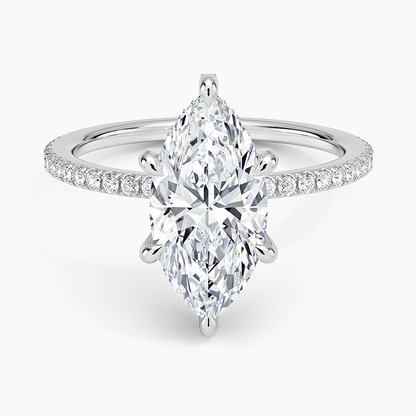 Viviana Three-Quarter Coverage Six-Prong Diamond Ring (1/3 ct. tw.) - Marquise Center Stone