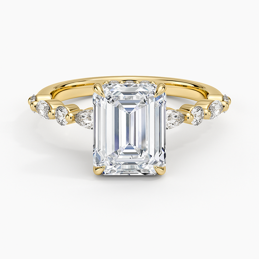 Versailles Hidden Halo Diamond Ring (2/5 ct. tw.) - Emerald Cut Center Stone