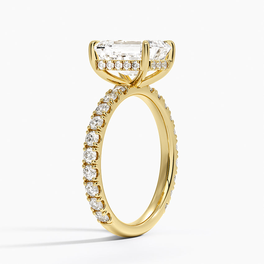 Grand Perfect Fit Three-Quarter Diamond Ring - Emerald Cut Center Stone